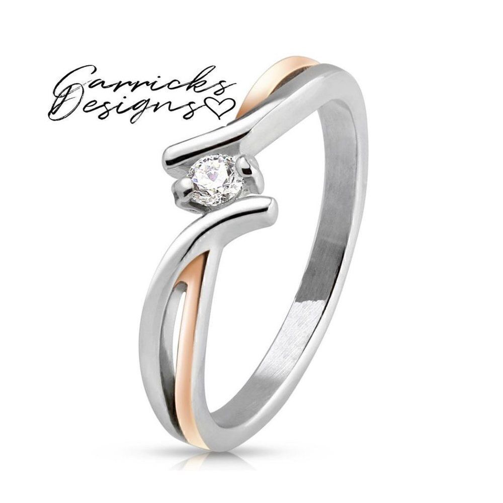 Women's Rose Gold Twist Promise Ring - Gold Twist Promise Ring For Girl's - Picture 4 of 7
